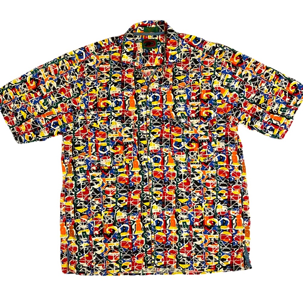 VINTAGE BOSTON TRADERS BUTTON DOWN SHORT SLEEVE SHIRT  SZ M